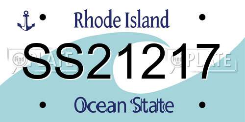 SS21217 Rhode Island License Plate