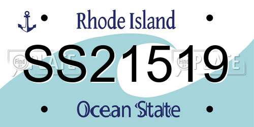 SS21519 Rhode Island License Plate