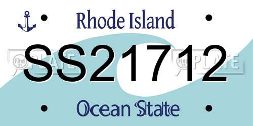 SS21712 Rhode Island License Plate