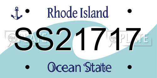 SS21717 Rhode Island License Plate