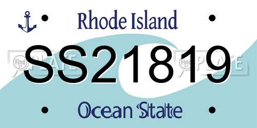 SS21819 Rhode Island License Plate