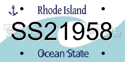 SS21958 Rhode Island License Plate