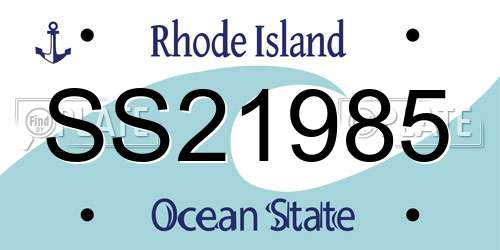 SS21985 Rhode Island License Plate