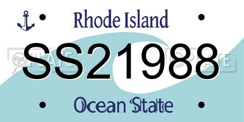 SS21988 Rhode Island License Plate