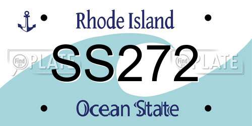 SS272 Rhode Island License Plate