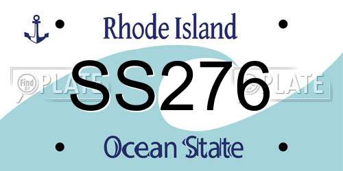 SS276 Rhode Island License Plate