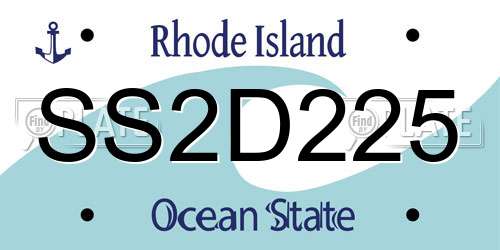 SS2D225 Rhode Island License Plate