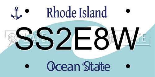SS2E8W Rhode Island License Plate