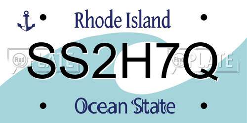 SS2H7Q Rhode Island License Plate