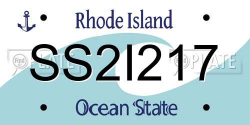 SS2I217 Rhode Island License Plate