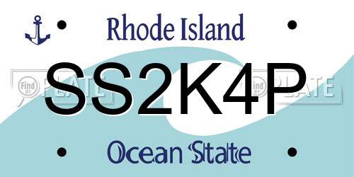 SS2K4P Rhode Island License Plate