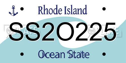 SS2O225 Rhode Island License Plate