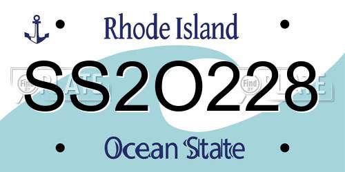 SS2O228 Rhode Island License Plate