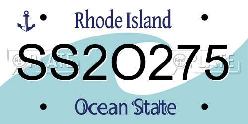 SS2O275 Rhode Island License Plate