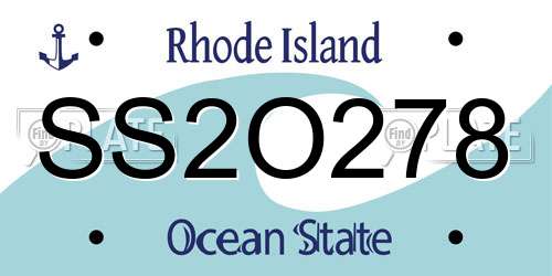 SS2O278 Rhode Island License Plate