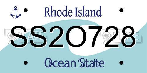 SS2O728 Rhode Island License Plate