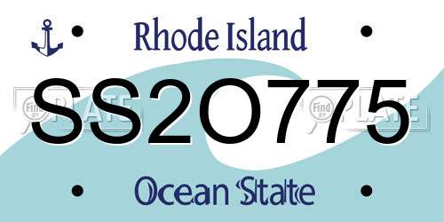 SS2O775 Rhode Island License Plate
