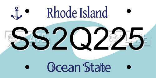 SS2Q225 Rhode Island License Plate