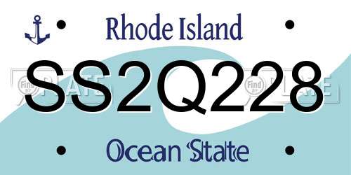 SS2Q228 Rhode Island License Plate