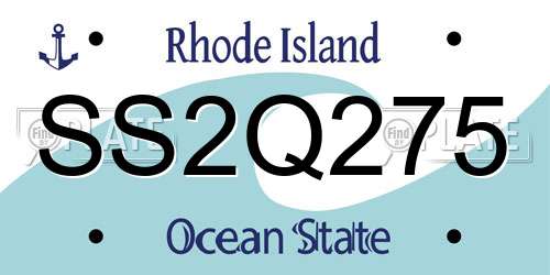 SS2Q275 Rhode Island License Plate