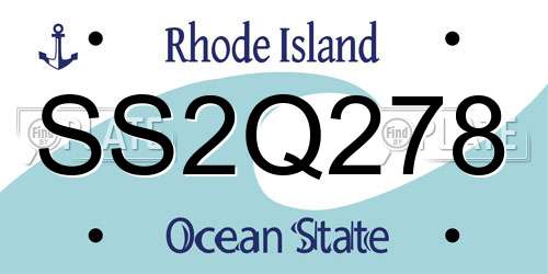 SS2Q278 Rhode Island License Plate