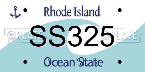 SS325 Rhode Island License Plate