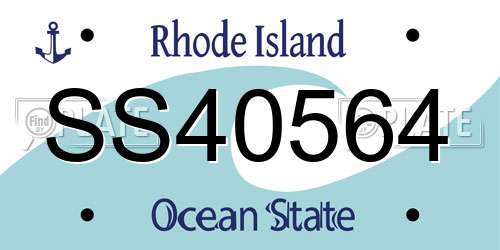 SS40564 Rhode Island License Plate