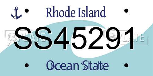 SS45291 Rhode Island License Plate