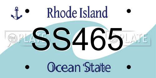 SS465 Rhode Island License Plate
