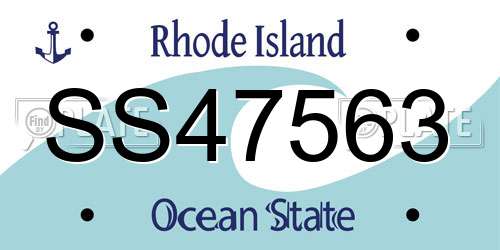 SS47563 Rhode Island License Plate