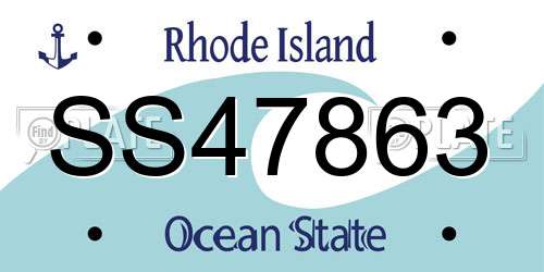 SS47863 Rhode Island License Plate