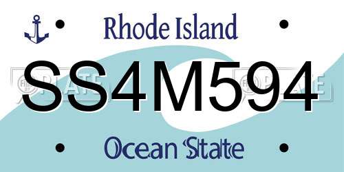 SS4M594 Rhode Island License Plate