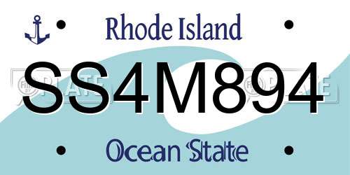 SS4M894 Rhode Island License Plate