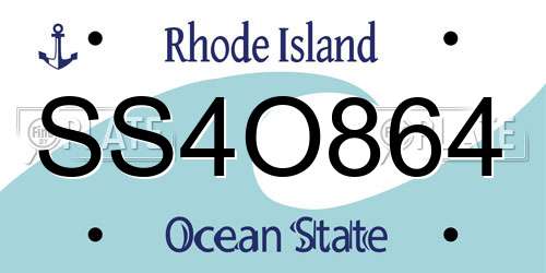 SS4O864 Rhode Island License Plate
