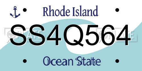 SS4Q564 Rhode Island License Plate