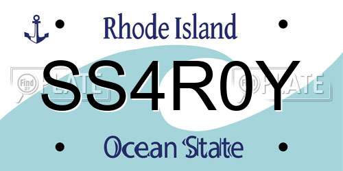 SS4R0Y Rhode Island License Plate