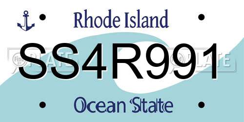 SS4R991 Rhode Island License Plate