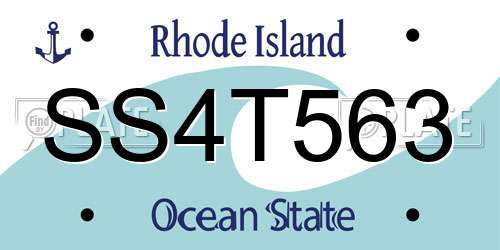 SS4T563 Rhode Island License Plate