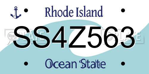 SS4Z563 Rhode Island License Plate