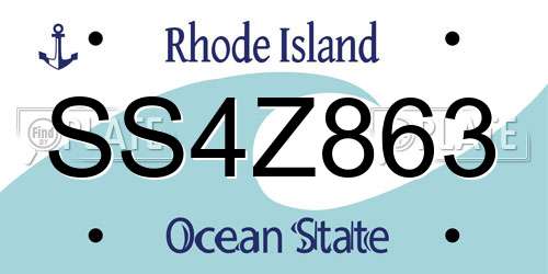 SS4Z863 Rhode Island License Plate