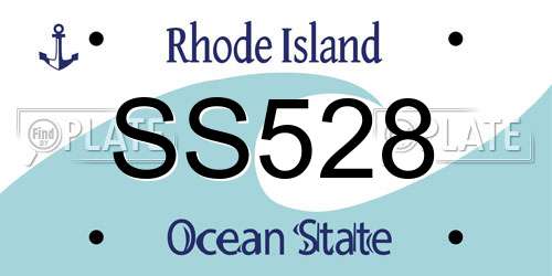 SS528 Rhode Island License Plate