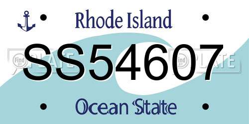 SS54607 Rhode Island License Plate