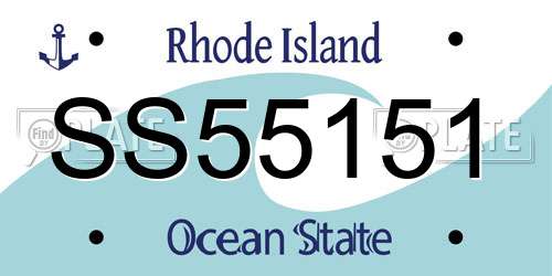 SS55151 Rhode Island License Plate