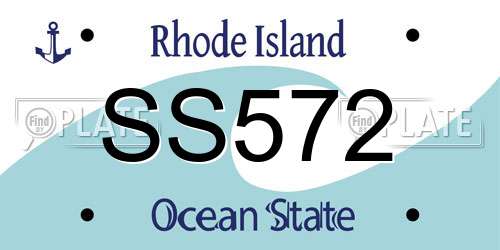 SS572 Rhode Island License Plate