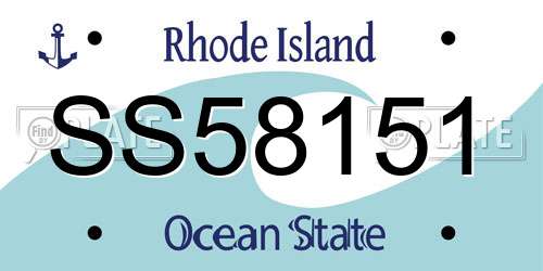 SS58151 Rhode Island License Plate