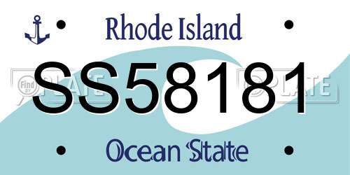 SS58181 Rhode Island License Plate