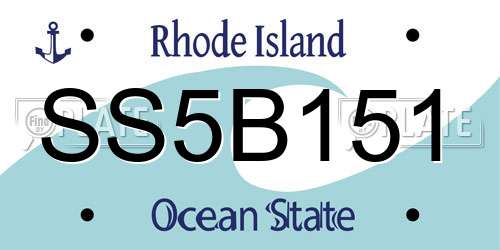 SS5B151 Rhode Island License Plate