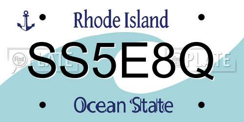 SS5E8Q Rhode Island License Plate