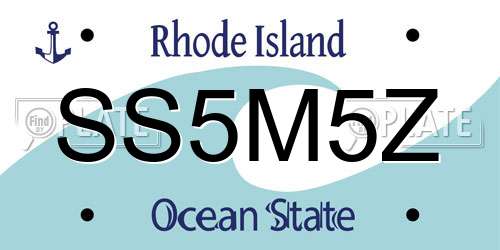 SS5M5Z Rhode Island License Plate