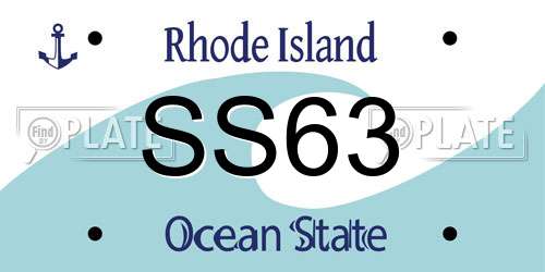 SS63 Rhode Island License Plate